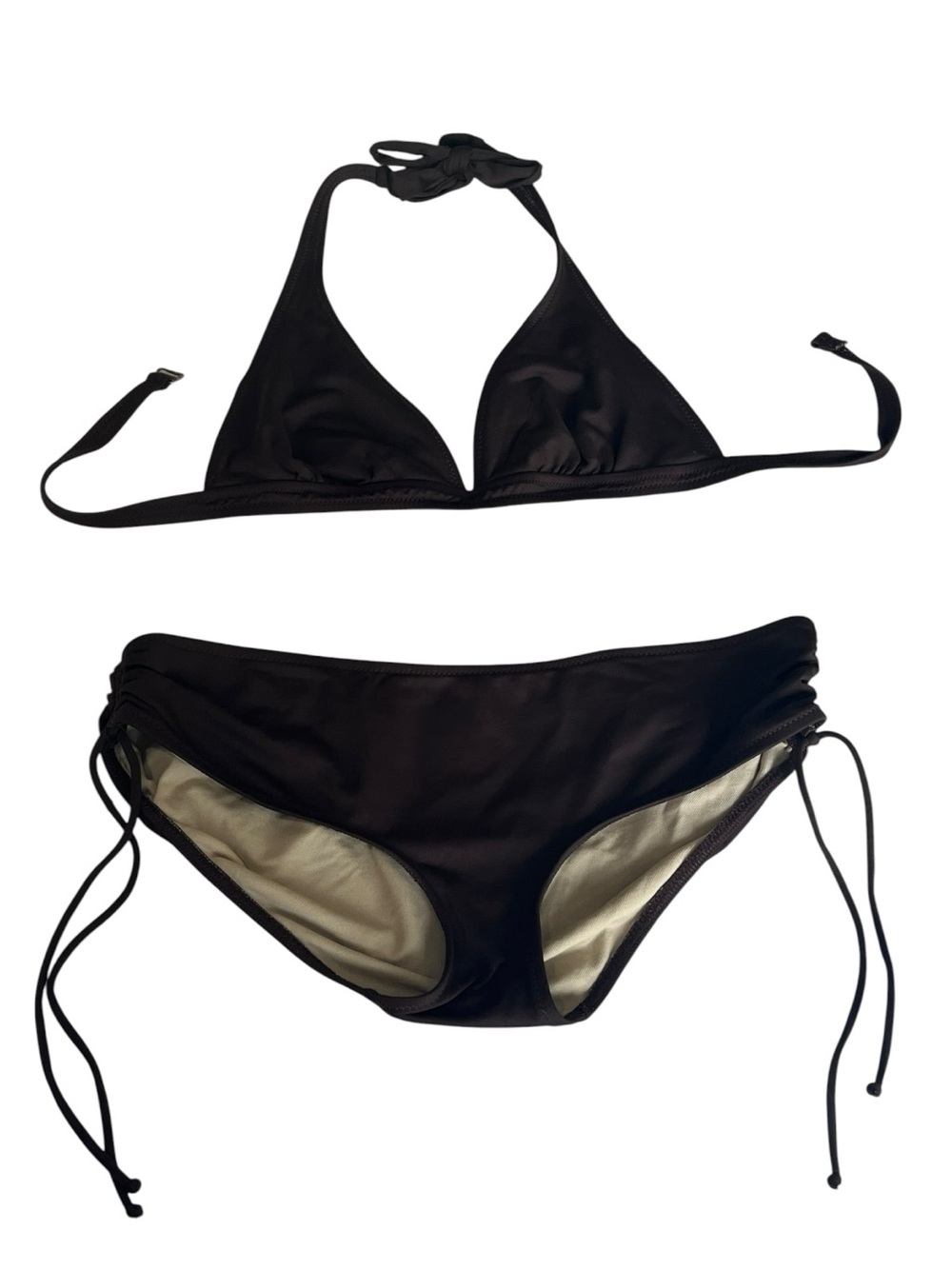 Banana Republic Women’s  Chocolate Brown Triangle Halter Bikini Set